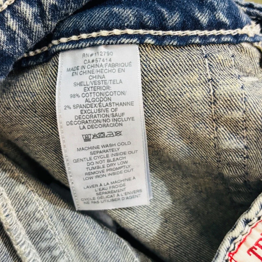 True Religion Ricki Relaxed Straight Carpenter Cargo Blue Denim Jeans 27 (4) - Picture 8 of 12